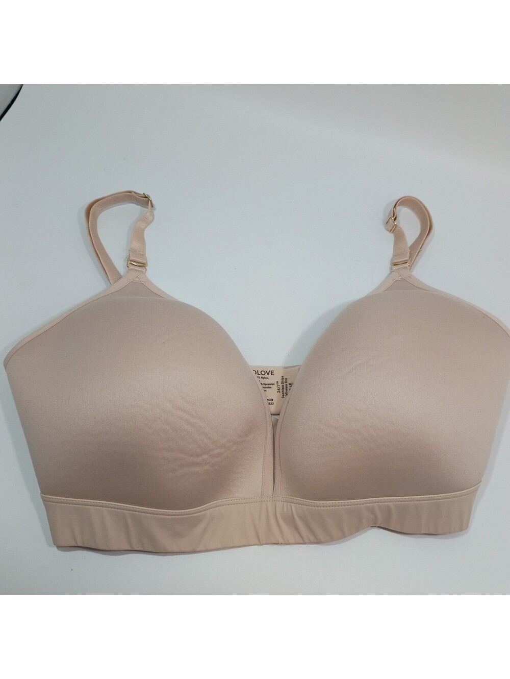 Third Love 24/7 Seamless Stripe Wireless Bra Lined Womens Nude 34E